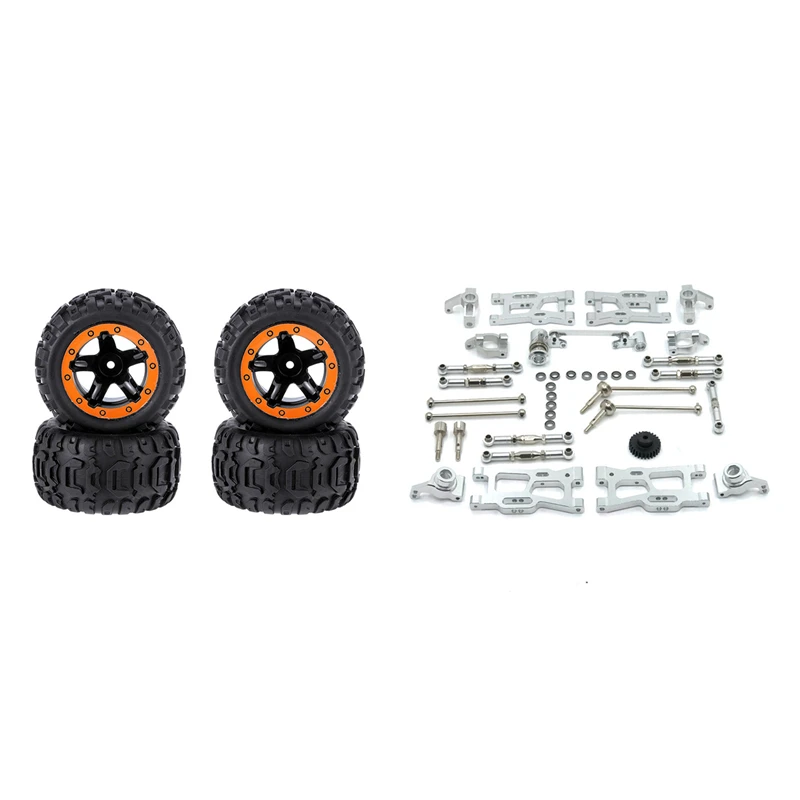 4PCS Tires & Wheels Rims Remote Control for HBX 16889 1/16 M16038 & 1set Metal Swing Arm Steering Cup for WLtoys 144001
4PCS Tires & Wheels Rims Remote Control for HBX 16889 1/16 M16038 & 1set Metal Swing Arm Steering Cup for WLtoys 144001