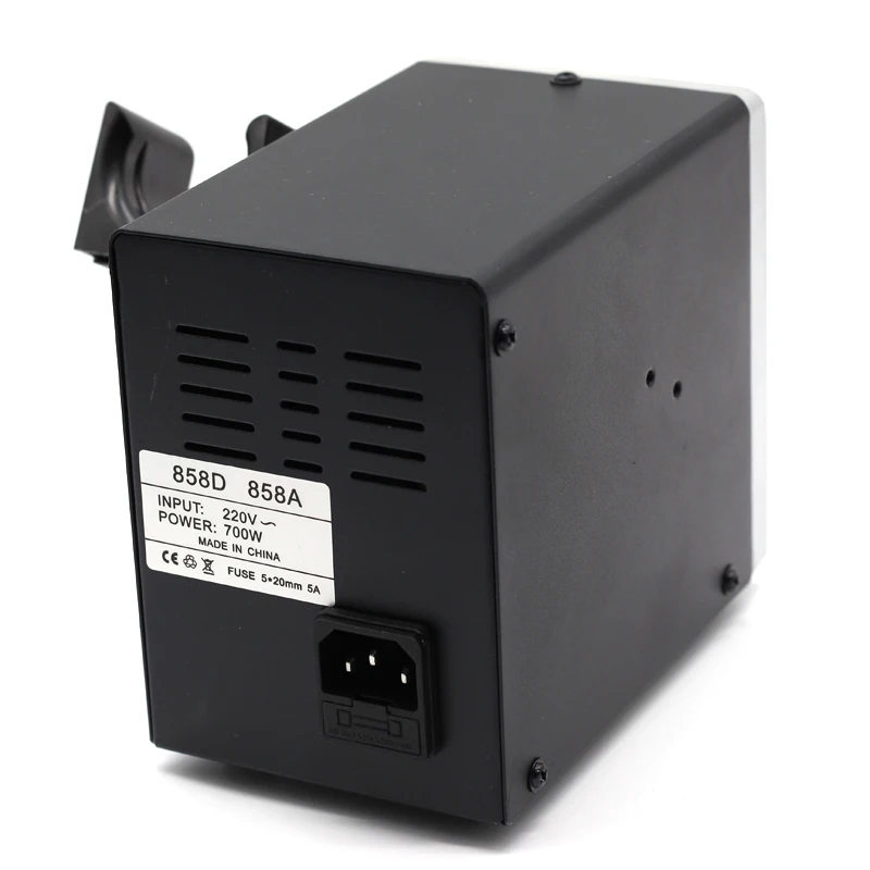 Hot Air Gun 858D 700W BGA Rework Solder Station Soldering Heat Air Gun Station 220V For SMD SMT Welding Repair VS 8858 858A 858
Hot Air Gun 858D 700W BGA Rework Solder Station Soldering Heat Air Gun Station 220V For SMD SMT Welding Repair VS 8858 858A 858