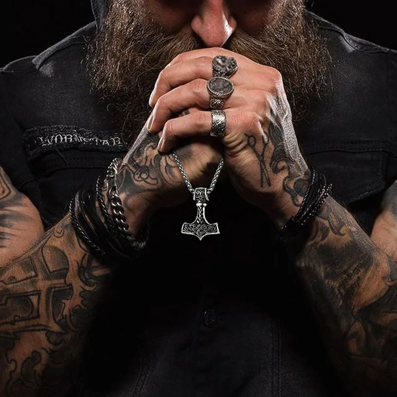 Norse Viking Thor's Hammer Talisman Necklace,Steel Alloy War Axe Odin's Wolves Men Jewelry,Nordic Amulet Rune Compass Fenrir
Norse Viking Thor's Hammer Talisman Necklace,Steel Alloy War Axe Odin's Wolves Men Jewelry,Nordic Amulet Rune Compass Fenrir