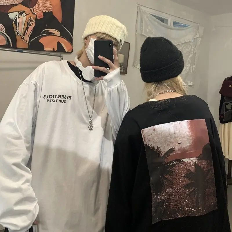 Oversized T-shirt Women 2021 Spring New Long-sleeved Tees for Men Korean Hip-hop Streetwear Shirts Trendy Loose Wild Top Couples
Oversized T-shirt Women 2021 Spring New Long-sleeved Tees for Men Korean Hip-hop Streetwear Shirts Trendy Loose Wild Top Couples