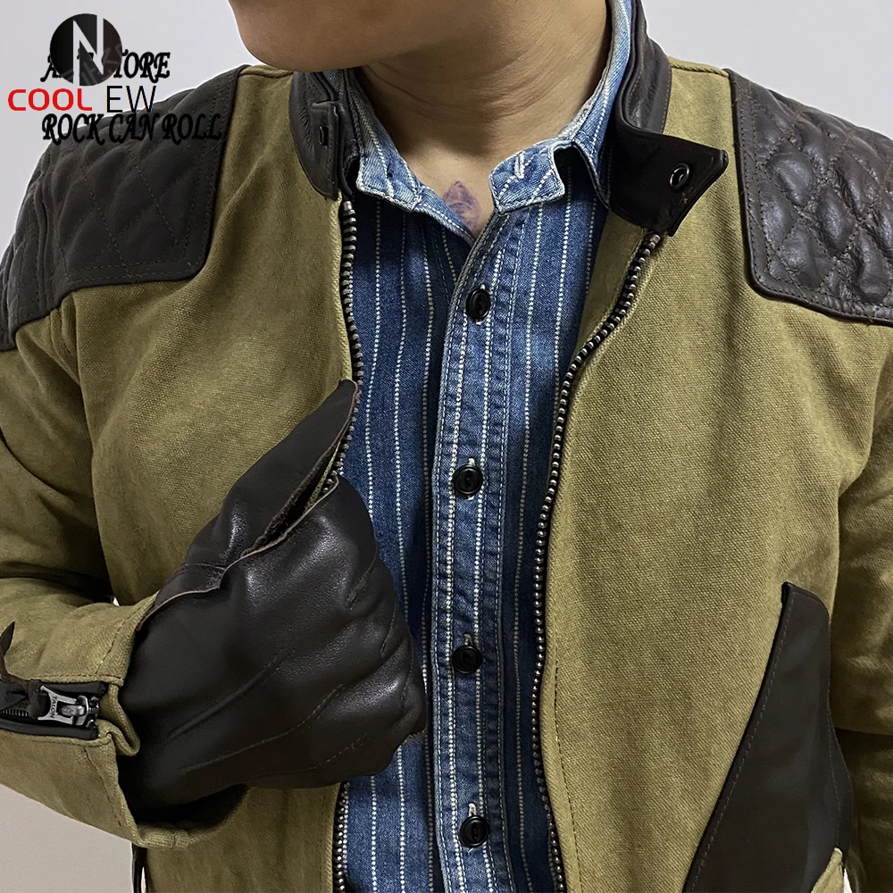 1937 RockCanRoll Asian Size Army Genuine Cow Leather 18oz Canvas Coat Wax Water Proof Jacket
1937 RockCanRoll Asian Size Army Genuine Cow Leather 18oz Canvas Coat Wax Water Proof Jacket