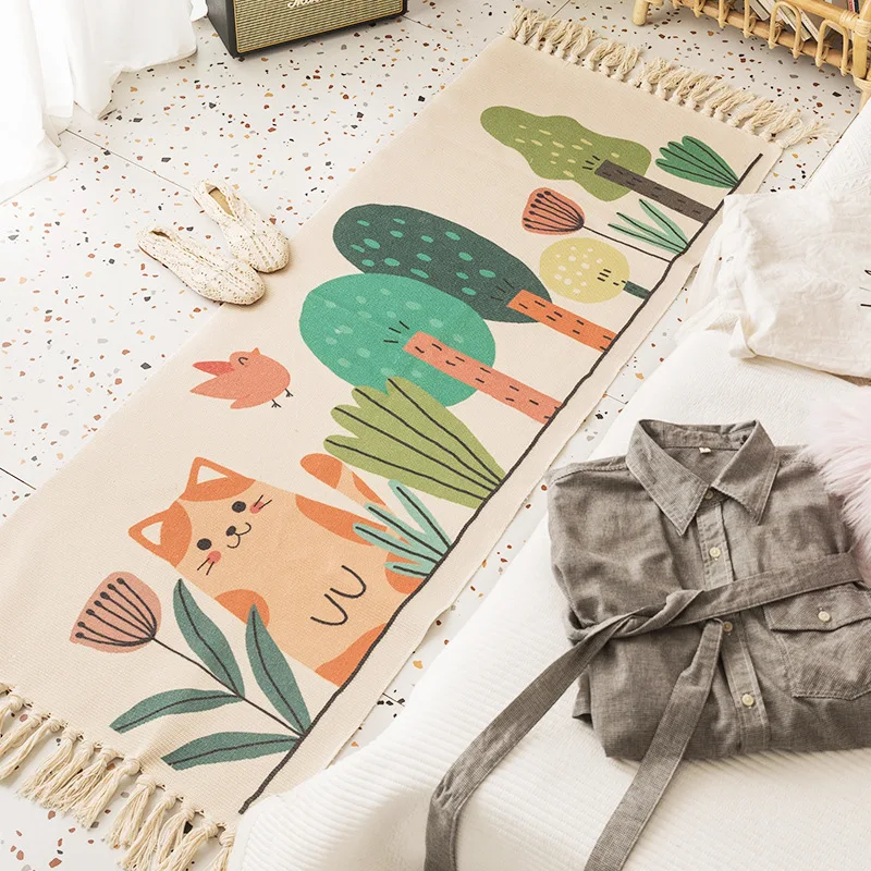 Cartoon Cotton And Linen Bedroom Bedside Mats Tassels Long Floor Mats Living Room Sofa Carpet Tatami Mats
Cartoon Cotton And Linen Bedroom Bedside Mats Tassels Long Floor Mats Living Room Sofa Carpet Tatami Mats