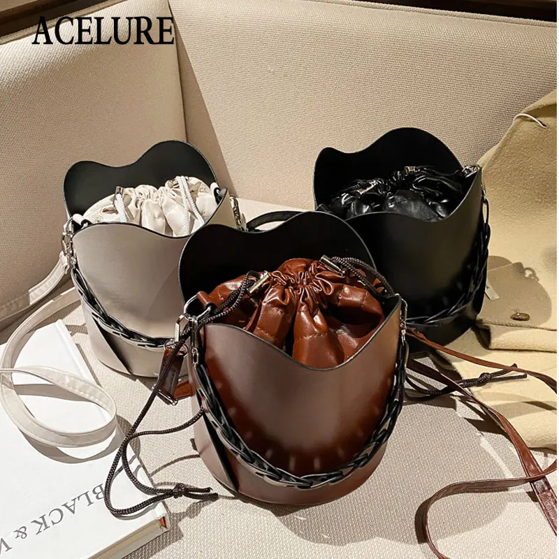 ACELURE Simple Style PU Leather Bucket Bags for Women High Capacity String Solid Color Shoulder Crossbody Bags Shopping Purse
ACELURE Simple Style PU Leather Bucket Bags for Women High Capacity String Solid Color Shoulder Crossbody Bags Shopping Purse