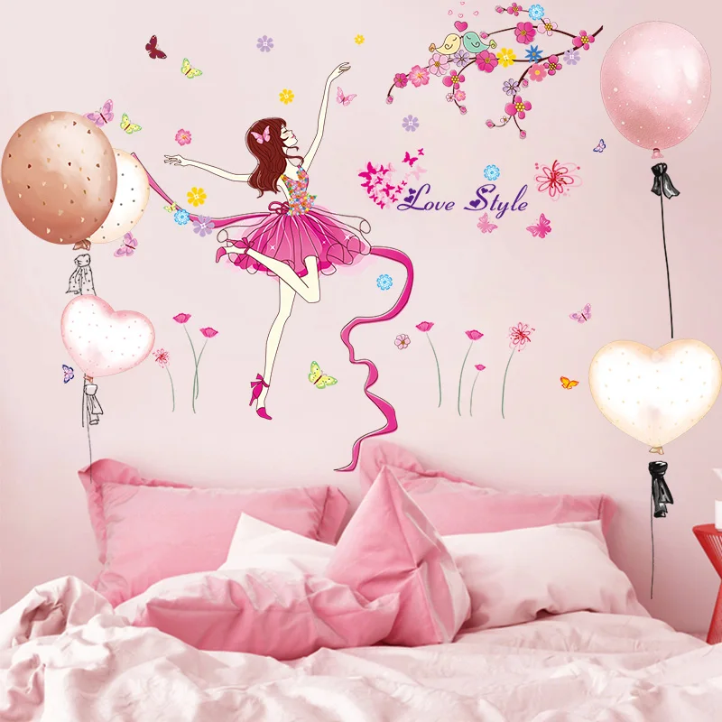 Cartoon Girl Dancer Wall Stickers Vinyl DIY Balloons Wall Decals for Kids Rooms Baby Bedroom Children Nursery Home Decoration
Cartoon Girl Dancer Wall Stickers Vinyl DIY Balloons Wall Decals for Kids Rooms Baby Bedroom Children Nursery Home Decoration
