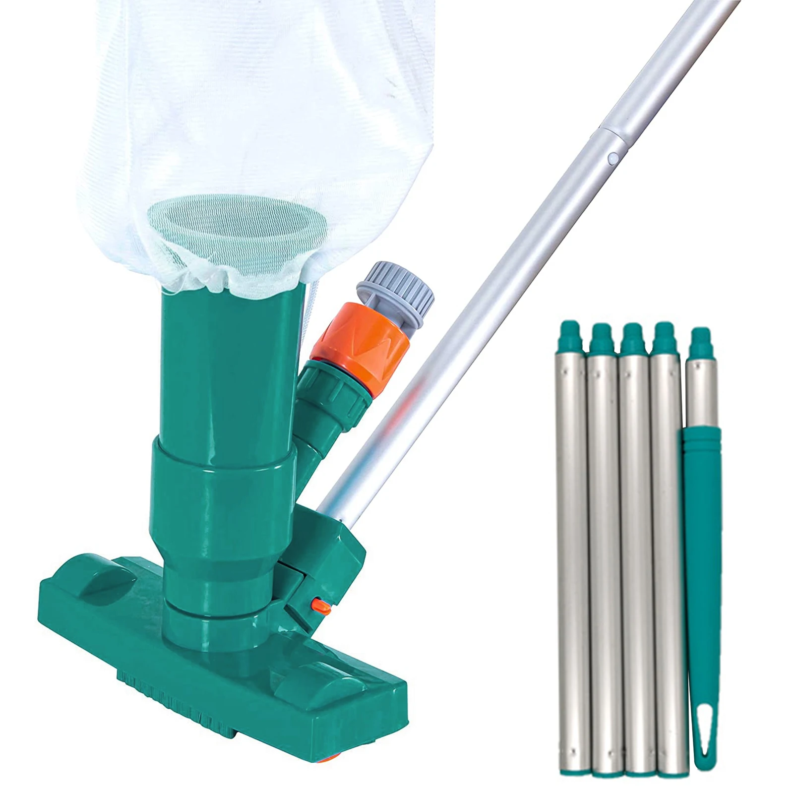 Portable Jet Pool Vacuum Underwater Cleaner Swimming Pool Spas Ponds Cleaning Tool with 5 Section Pole, Scrub Brushes, Leaf Bag
Portable Jet Pool Vacuum Underwater Cleaner Swimming Pool Spas Ponds Cleaning Tool with 5 Section Pole, Scrub Brushes, Leaf Bag