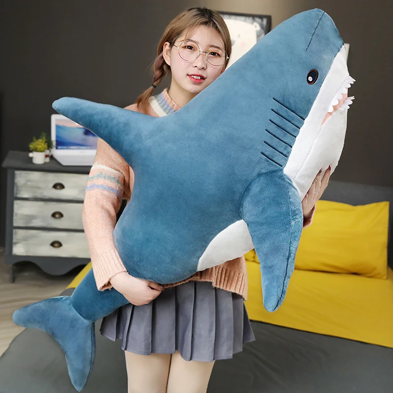 Огромная имитация русской акулы подушки милая Акула плюшевые игрушки