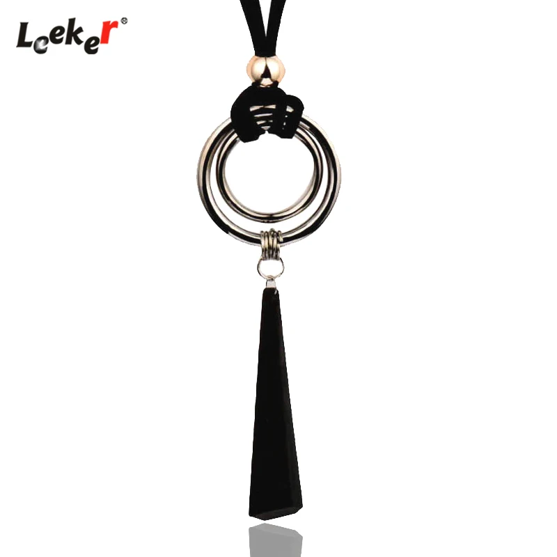 LEEKER Gothic Style 2 layers Black Suede Rope Chain Necklace For Women Long Pendant Necklace On Neck Statement Jewelry 444 LK4
LEEKER Gothic Style 2 layers Black Suede Rope Chain Necklace For Women Long Pendant Necklace On Neck Statement Jewelry 444 LK4