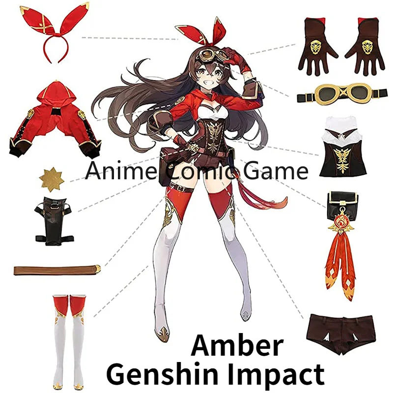 Аниме игра Genshin Impact Янтарный Косплей Костюм женский красный костюм комбинезон костюмы на Хэллоуин вечевечерние парик обувь полный комплект
Аниме игра Genshin Impact Янтарный Косплей Костюм женский красный костюм комбинезон костюмы на Хэллоуин вечевечерние парик обувь полный комплект