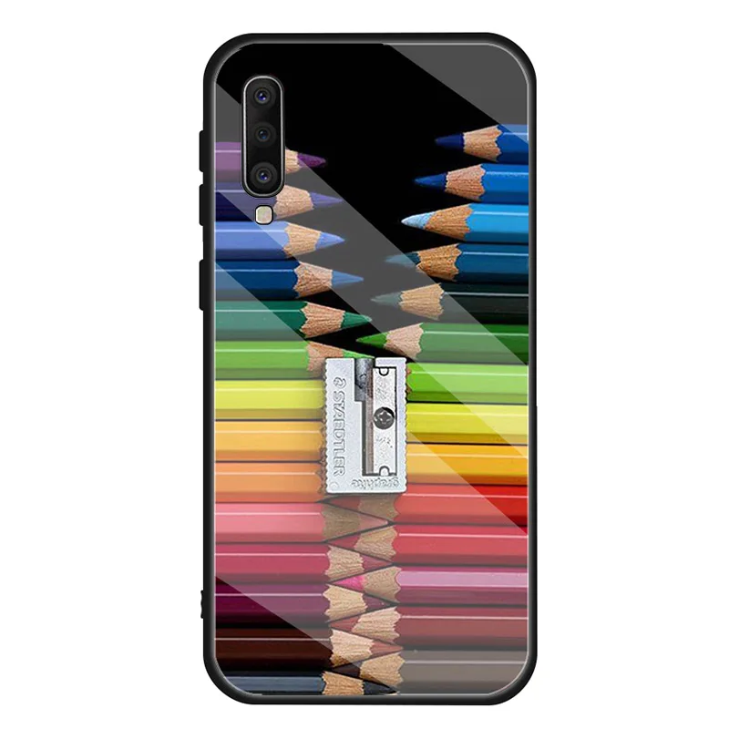 Цветной чехол из закаленного стекла для Samsung Galaxy A10S A10E A20S A20E A30S A40 A50S A60 A70 A80 A90 A6 A7 A8 |
