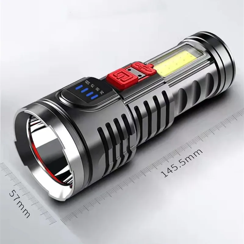Super Bright Flashlight Rechargeable Outdoor Multi-function P1000 Led Long-range Spotlight Battery Display COB Light
Super Bright Flashlight Rechargeable Outdoor Multi-function P1000 Led Long-range Spotlight Battery Display COB Light