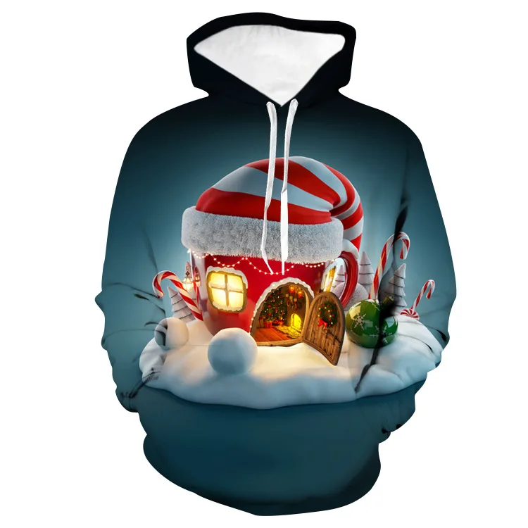 Unisex Christmas Hat House 3D Digital Print Loose Hooded Sweater Pullover Women Men Xmas New Year Baseball Sweatshirt Hoodie
Unisex Christmas Hat House 3D Digital Print Loose Hooded Sweater Pullover Women Men Xmas New Year Baseball Sweatshirt Hoodie