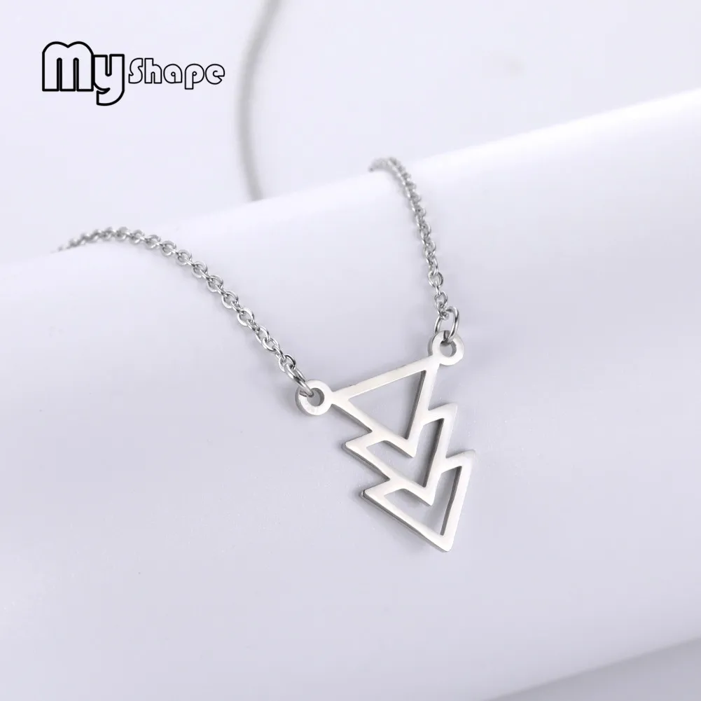 My Shape 3 Layers Triangle Necklace for Women Stainless Steel Geometric Pendant Necklaces Choker Fashion Jewelry collier femme
My Shape 3 Layers Triangle Necklace for Women Stainless Steel Geometric Pendant Necklaces Choker Fashion Jewelry collier femme