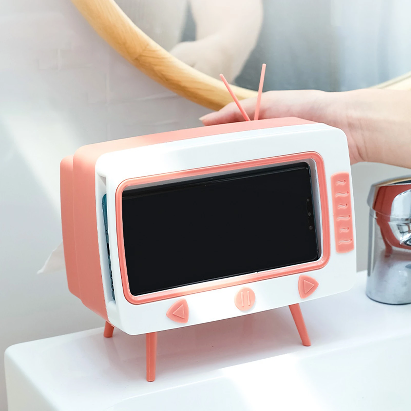 Cute Tissue Box Storage Multifunctional Creative Paper Pumping Phone Holder Paper Storage Box Dust-proof Household TV Shape
Cute Tissue Box Storage Multifunctional Creative Paper Pumping Phone Holder Paper Storage Box Dust-proof Household TV Shape