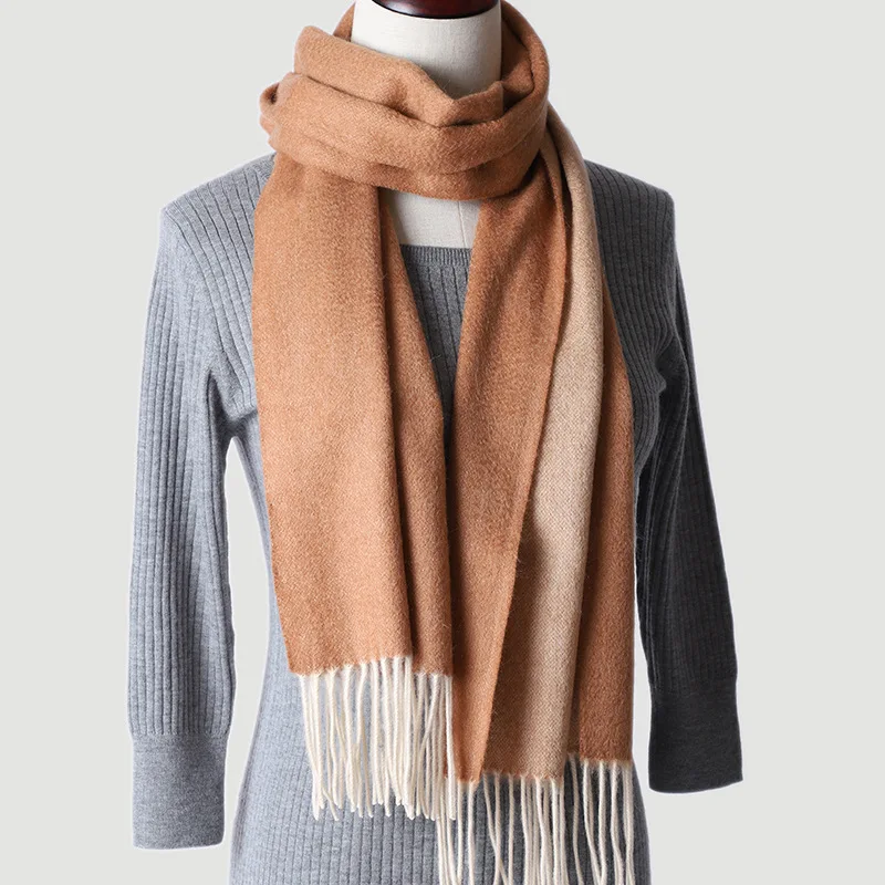Pure Cashmere Double-sided Warm Scarf. Solid Color Autumn and Winter Tassel Warm Water Wave Pattern Shawl. Women's Wool Scarf
Pure Cashmere Double-sided Warm Scarf. Solid Color Autumn and Winter Tassel Warm Water Wave Pattern Shawl. Women's Wool Scarf