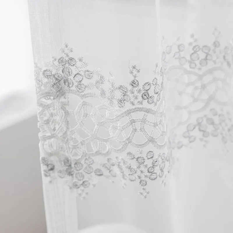 White Hollow out Embroidered Sheer Voile Curtains For Bedroom Modern Tulle Window For Living Room Lacework Decoration Drape Door
White Hollow out Embroidered Sheer Voile Curtains For Bedroom Modern Tulle Window For Living Room Lacework Decoration Drape Door