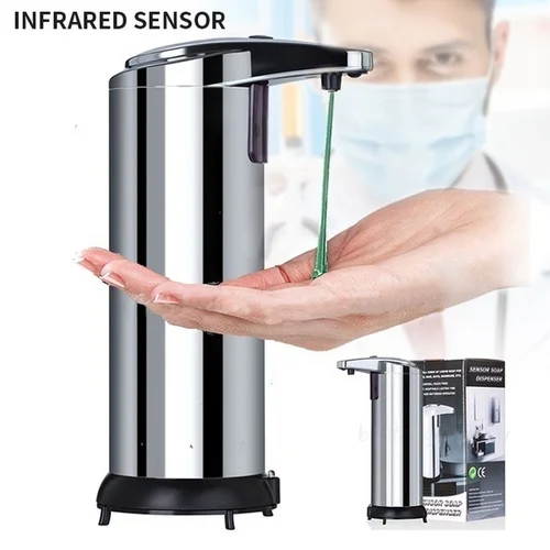 300ML Stainless Steel Touchless Sanitizer Automatic Liquid Soap Dispenser Smart Sensor Electroplated Soap Sanitizer Dispenser
300ML Stainless Steel Touchless Sanitizer Automatic Liquid Soap Dispenser Smart Sensor Electroplated Soap Sanitizer Dispenser