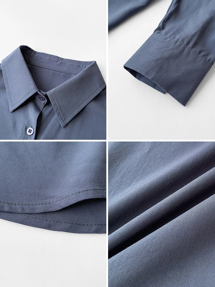 Summer Long Sleeve Blouse Solid Color Lapel Loose Comfortable Fashion Leisure Top Button Up Shirt Office Lady Tops 
Summer Long Sleeve Blouse Solid Color Lapel Loose Comfortable Fashion Leisure Top Button Up Shirt Office Lady Tops