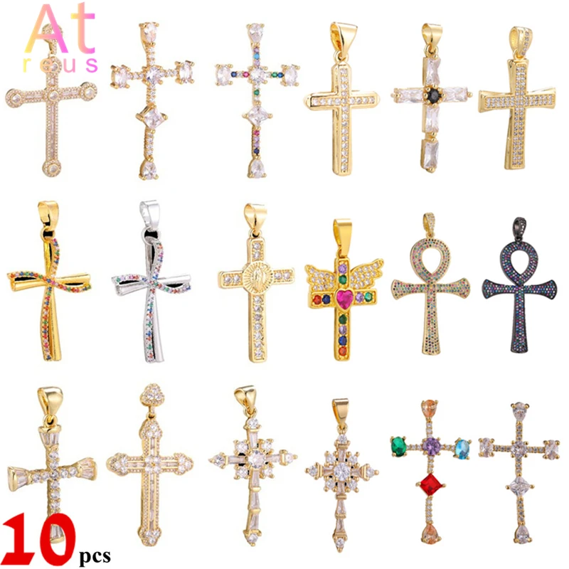 10pcs DIY Cubic Zirconia Gold Luxury Christian Cross Necklace Charms For Handmade Prayer Rosary Pendant Religious Jewelry Making
10pcs DIY Cubic Zirconia Gold Luxury Christian Cross Necklace Charms For Handmade Prayer Rosary Pendant Religious Jewelry Making