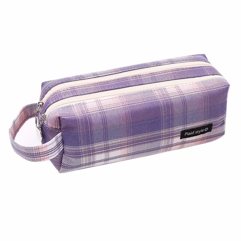 Handheld Portable Grid Pattern School Office Supplies Double Layer Pen Pouch Stationery Bag Pencil Case Pencil Bags 
Handheld Portable Grid Pattern School Office Supplies Double Layer Pen Pouch Stationery Bag Pencil Case Pencil Bags