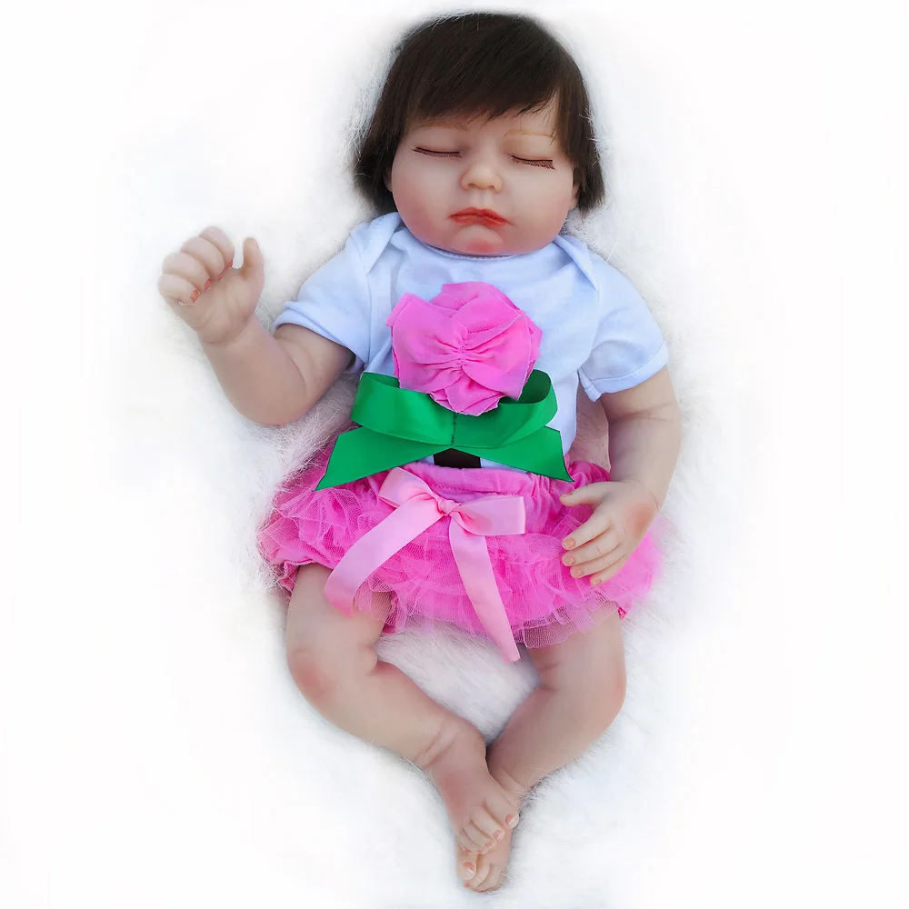 20" lifelike bebe reborn soft silicone doll 50cm sleeping newborn babies real children gift toys bonecas | Игрушки и хобби