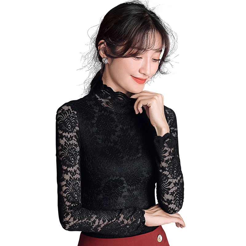 Top Quality Lace Women Blouse Pink Black Beige Solid Slim Sexy Flower Turtleneck Office Lady All Match Buttoming Shirts Tops
Top Quality Lace Women Blouse Pink Black Beige Solid Slim Sexy Flower Turtleneck Office Lady All Match Buttoming Shirts Tops