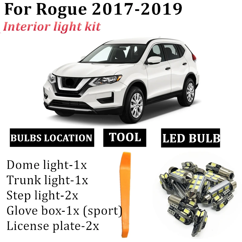 7x Error Free LED Interior Light Reading Light Map Dome License Lamp For Nissan Rogue 2017 2018 2019 T10 Festoon car led lights
7x Error Free LED Interior Light Reading Light Map Dome License Lamp For Nissan Rogue 2017 2018 2019 T10 Festoon car led lights