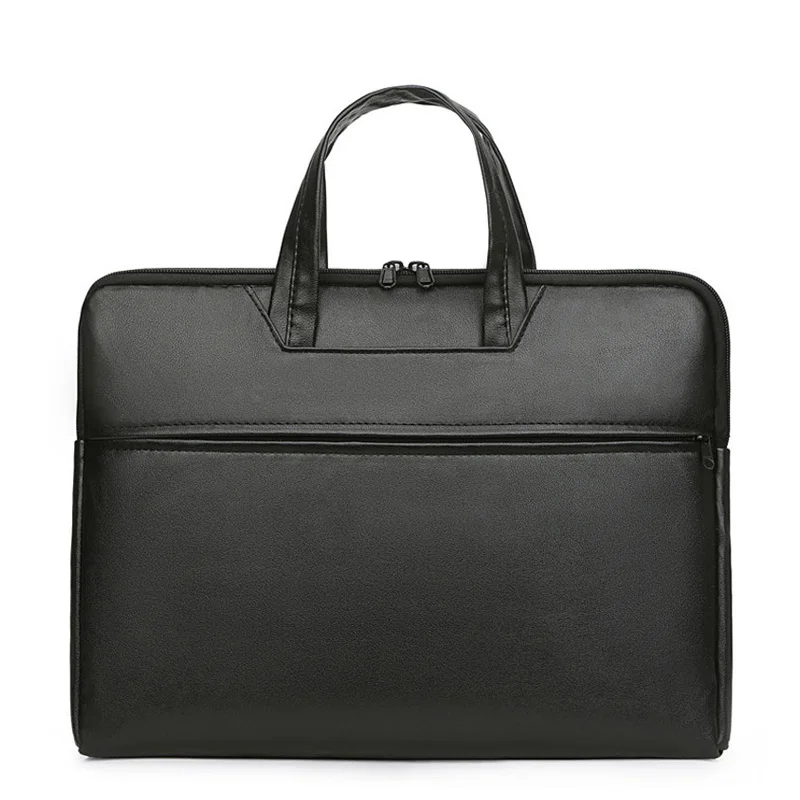 

Портфель из искусственной кожи для мужчин, сумка на плечо для ноутбука, офисный саквояж, деловой дизайнерский Черный боди через плечо