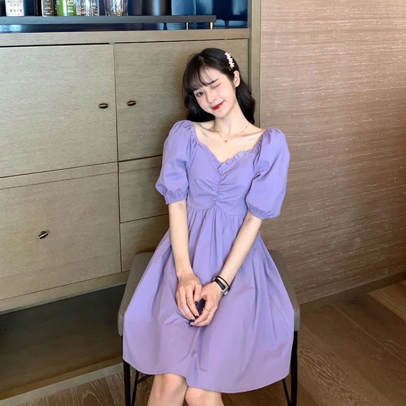 Dresses for Women 2021 Korea V-Neck Folds Puff Sleeve A-LINE Mini Dress Beach Style Casual Women's Dresses Party Female Clothing
Dresses for Women 2021 Korea V-Neck Folds Puff Sleeve A-LINE Mini Dress Beach Style Casual Women's Dresses Party Female Clothing