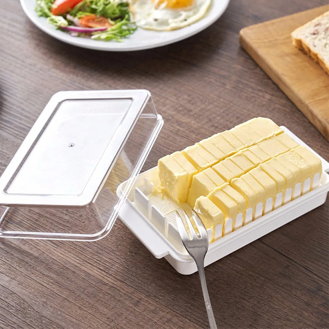 17.5x9.5x5.5cm Butter Dish With Lid Dust-proof Slicing Storage Box Plastic Clear Cheese Practical Kitchen Storage Accessories
17.5x9.5x5.5cm Butter Dish With Lid Dust-proof Slicing Storage Box Plastic Clear Cheese Practical Kitchen Storage Accessories