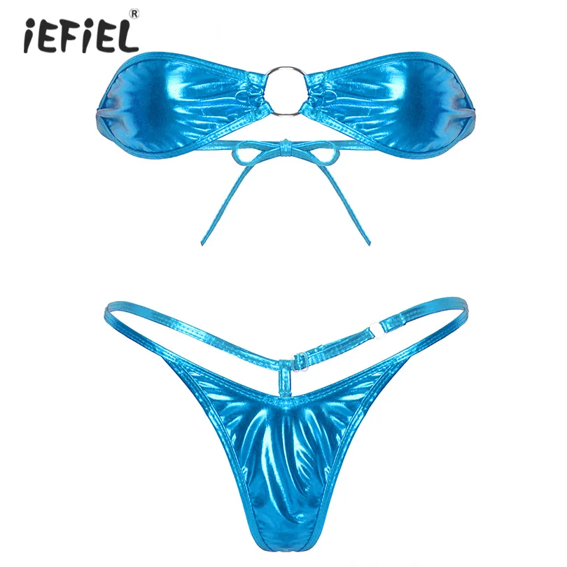 Women's Exotic Strapless Bra Set Summer Party Swimsuit Strapless Solid Color Micro Mni Bra Thong Panties Two Pieces Lingerie Set
Women's Exotic Strapless Bra Set Summer Party Swimsuit Strapless Solid Color Micro Mni Bra Thong Panties Two Pieces Lingerie Set