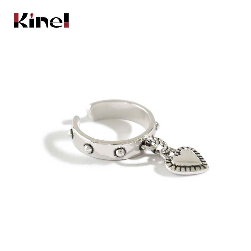 Kinel Fashion Vintage Punk Woman Jewelry Real 925 Sterling Silver Love Hearts Ring Hiphop Rock Bands Bijoux 2020 New
Kinel Fashion Vintage Punk Woman Jewelry Real 925 Sterling Silver Love Hearts Ring Hiphop Rock Bands Bijoux 2020 New