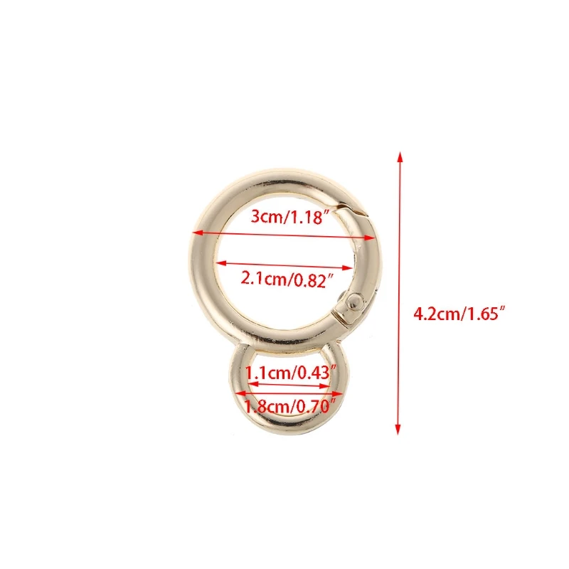 Metal Snap Clip Trigger Spring Gate 8 Rings Key Buckles Bag Accessories M5TE
Metal Snap Clip Trigger Spring Gate 8 Rings Key Buckles Bag Accessories M5TE