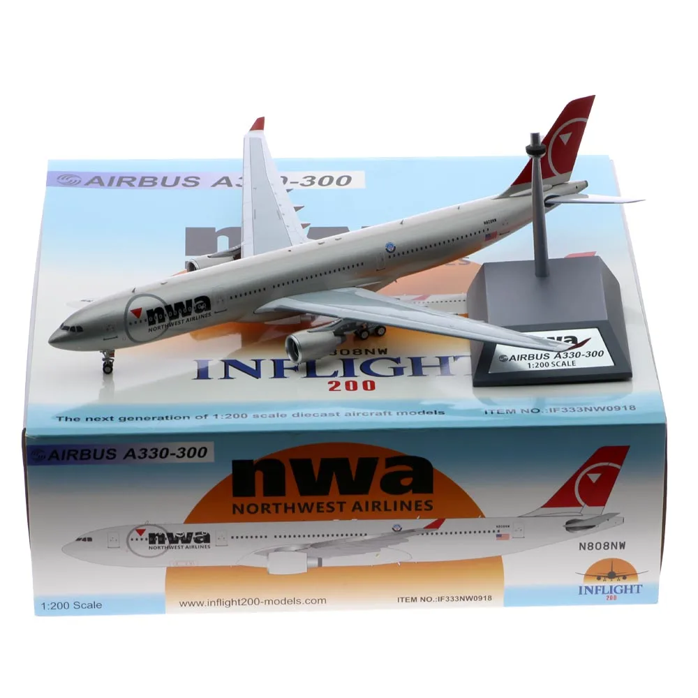 1:200 Alloy Collectible Plane INFLIGHT IF333NW0918 Northwest Airlines Airbus A330-300 Diecast Aircraft Model N808NW With Stand
1:200 Alloy Collectible Plane INFLIGHT IF333NW0918 Northwest Airlines Airbus A330-300 Diecast Aircraft Model N808NW With Stand