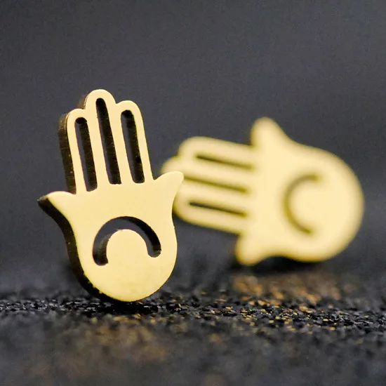 10 Pairs/set Lucky Stainless Steel Small Earrings Trendy Hamsa Hand Earings for Women Birthday Gifts Christmas Jewelry 
10 Pairs/set Lucky Stainless Steel Small Earrings Trendy Hamsa Hand Earings for Women Birthday Gifts Christmas Jewelry