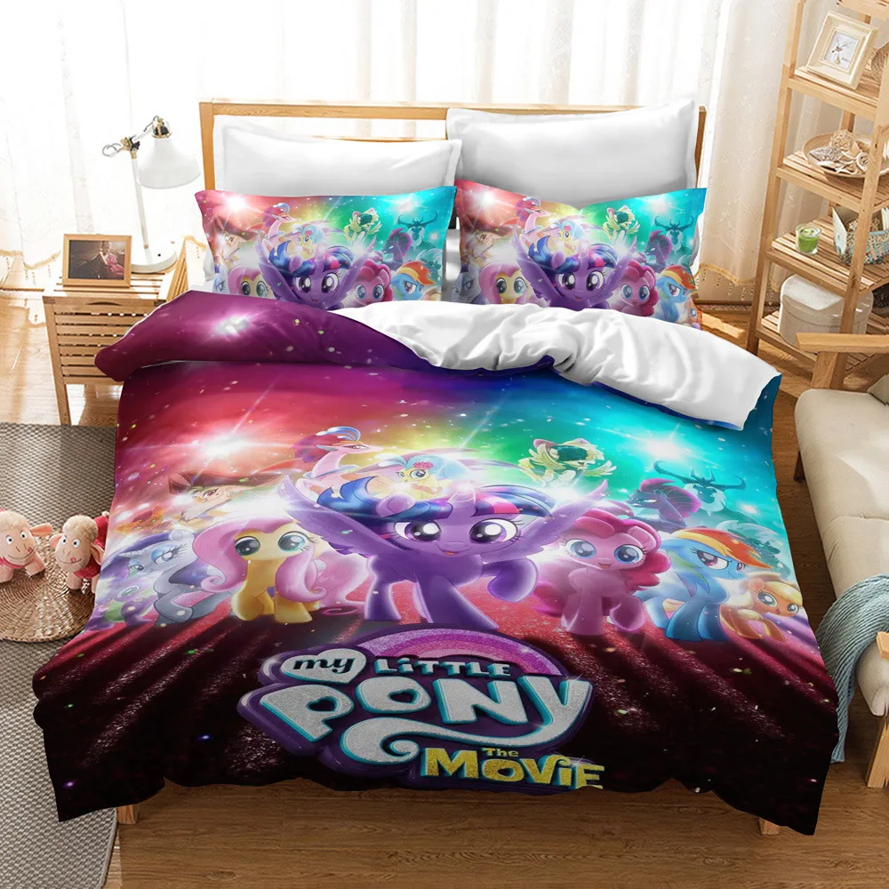 

Unicorn pony Print Children fashion HD Digital Bedding Sets Duvet Cover+ Pillowcase 2/3pcs Customized bed set US/AU/EU 12 size