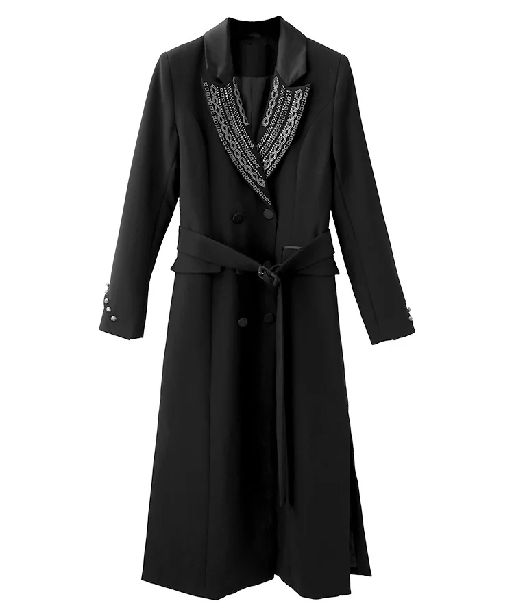 New Korean Fashion Long Coat Trench 2020 Autumn Winter Overcoats Women Crystal Beading Deco Double Breasted Black Blue Coat XL
New Korean Fashion Long Coat Trench 2020 Autumn Winter Overcoats Women Crystal Beading Deco Double Breasted Black Blue Coat XL