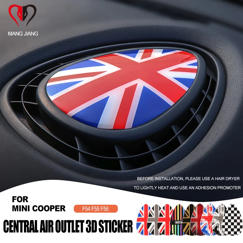 

Union Jack Center Air Outlet 3D Dedicated Cover protect Sticker Decal for MINI COOPER F54 F55 F56 Clubman Interior Accessories