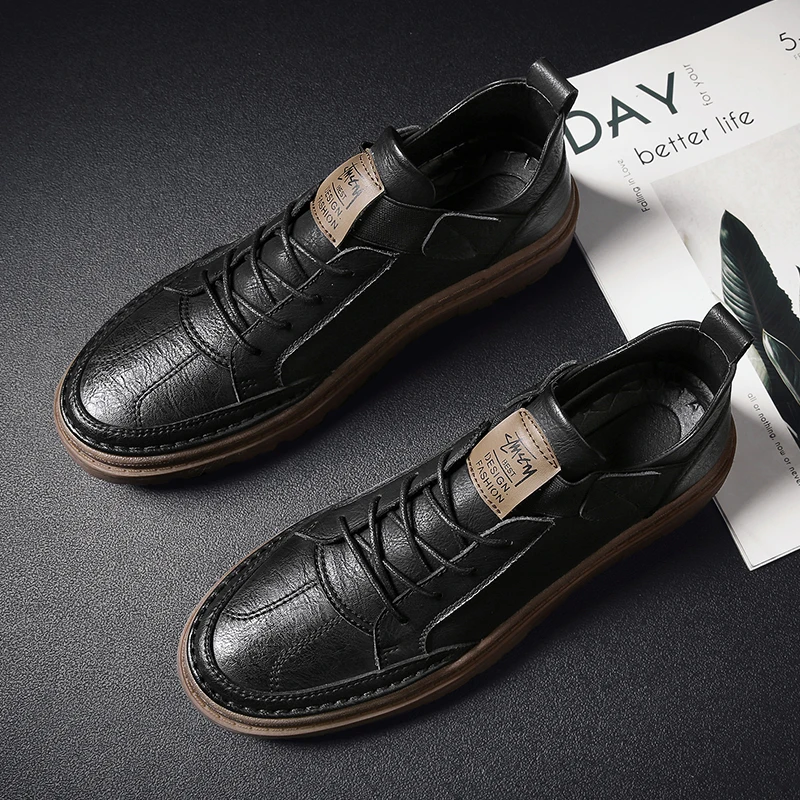 Leather Men's Shoes British Trend Fashion Oxford Shoes Outdoor Breathable Lace-Up Casual Shoes Moccasin Men Low-Top Shoes
Leather Men's Shoes British Trend Fashion Oxford Shoes Outdoor Breathable Lace-Up Casual Shoes Moccasin Men Low-Top Shoes