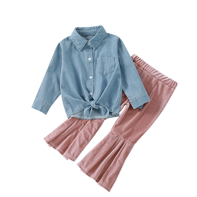 Emmababy Girl\u2019s T-shirt and Trousers Suit Fashion Solid Color Long Sleeve Bandage Shirt and Flared Pants
Emmababy Girl\u2019s T-shirt and Trousers Suit Fashion Solid Color Long Sleeve Bandage Shirt and Flared Pants