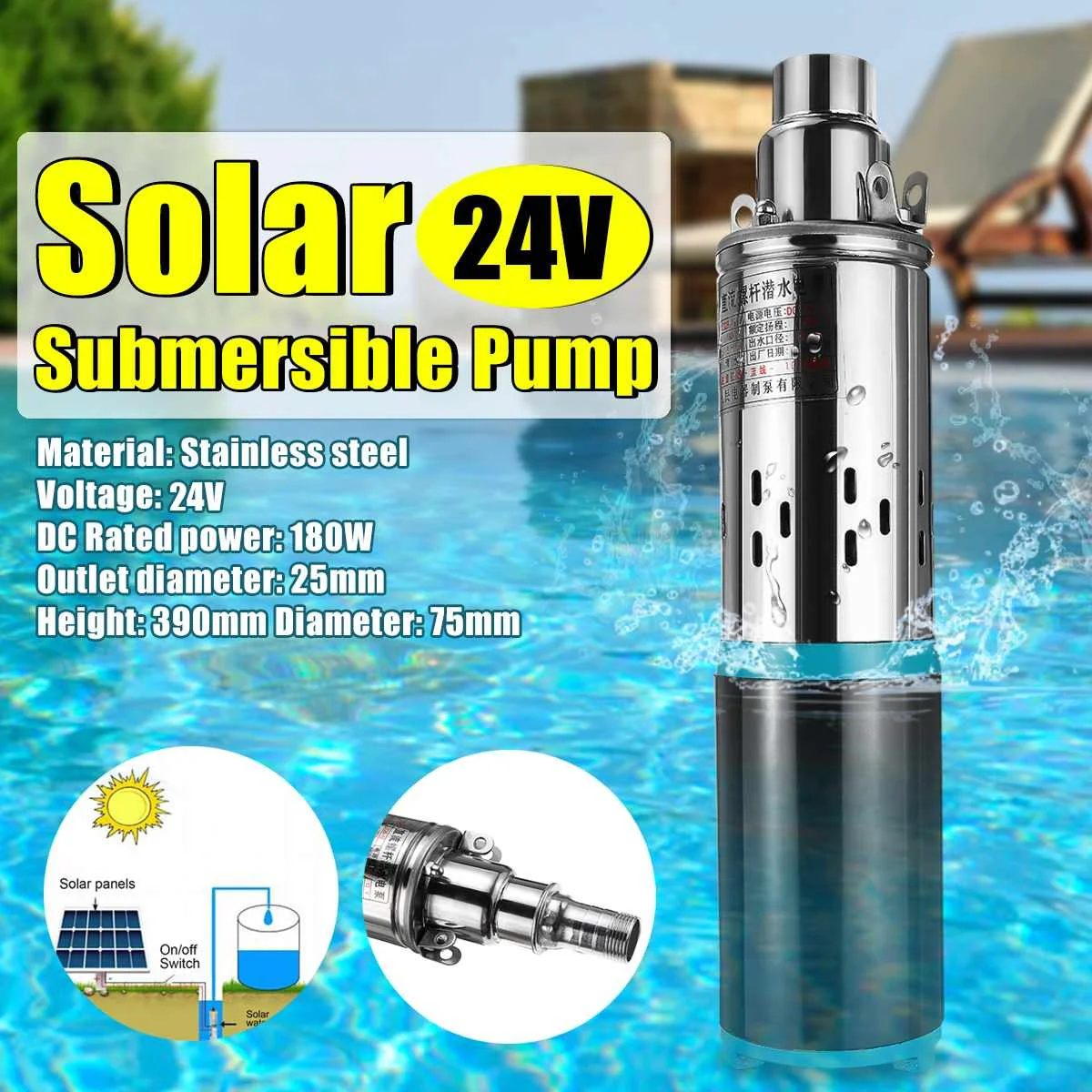 40m 12V/24V Водяной насос на солнечной батарее с высоким подъемом 180W / 300W штанговый скважинный насос постоянного тока винт погружной насос сельс...
40m 12V/24V Водяной насос на солнечной батарее с высоким подъемом 180W / 300W штанговый скважинный насос постоянного тока винт погружной насос сельс...
