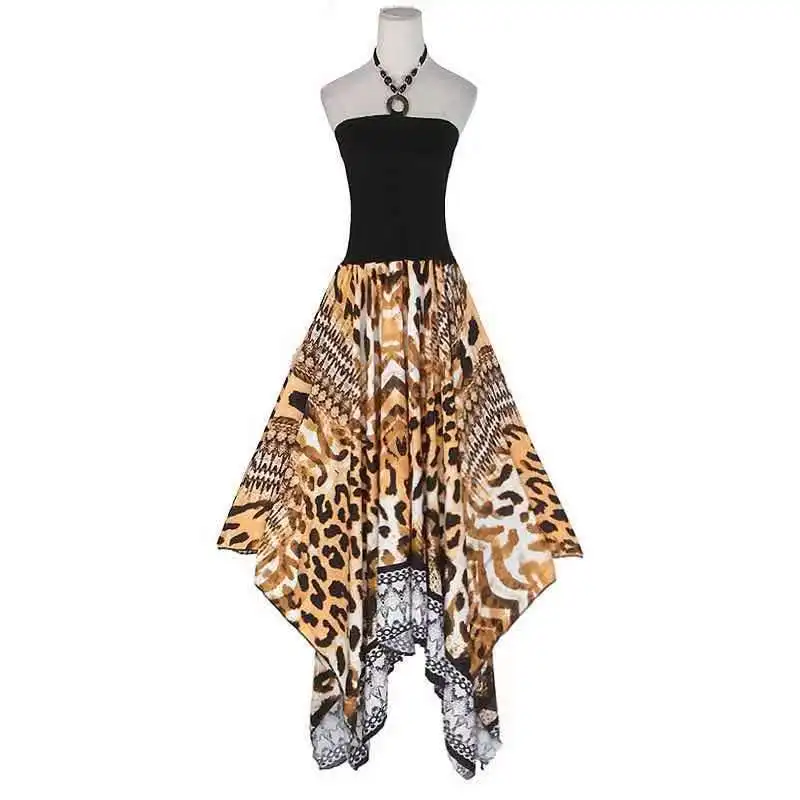Women's Sexy Halter Tube Top Dress Sleevless Bodycon Midi Club Cocktail Leopard Print Irregular Dress
Women's Sexy Halter Tube Top Dress Sleevless Bodycon Midi Club Cocktail Leopard Print Irregular Dress
