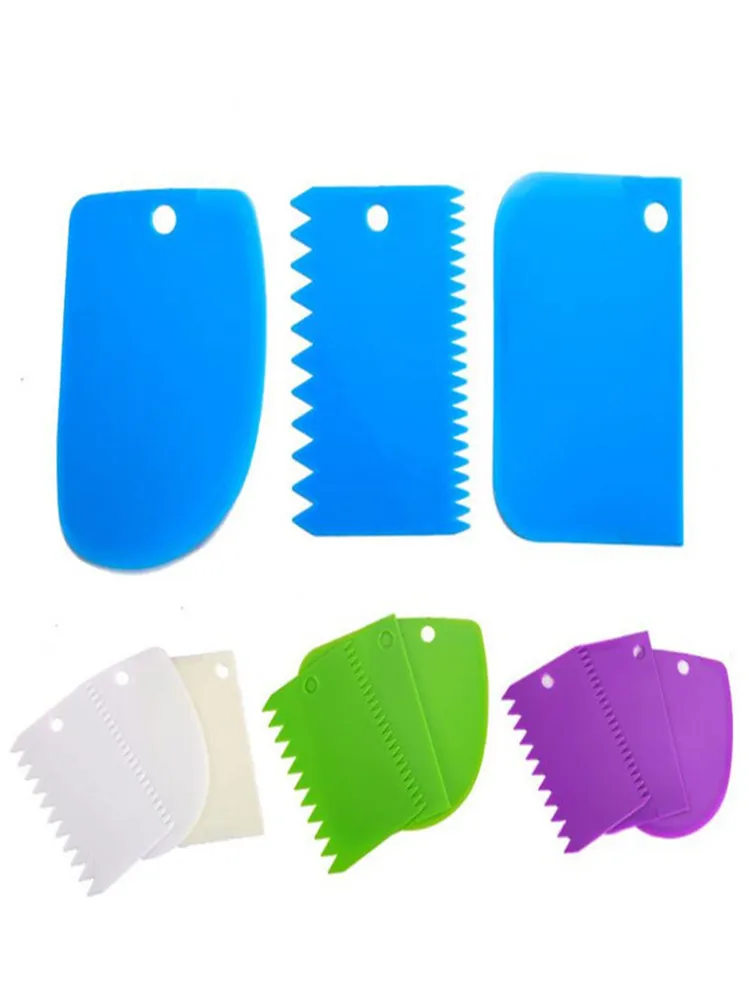 3pcs Plastic Dough Knife Baking Pastry Tools Icing Fondant Scraper Decorating Plain Smooth Spatulas Cutters Cake Toosl 3pcs Plastic Dough Knife Baking Pastry Tools Icing Fondant Scraper Decorating Plain Smooth Spatulas Cutters Cake Toosl