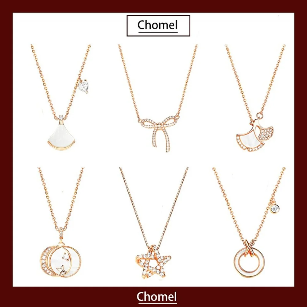 

2021 new fashion ladies Korean fashion banquet sterling silver S925 inlaid Hao stone necklace mother-of-pearl clavicle chain