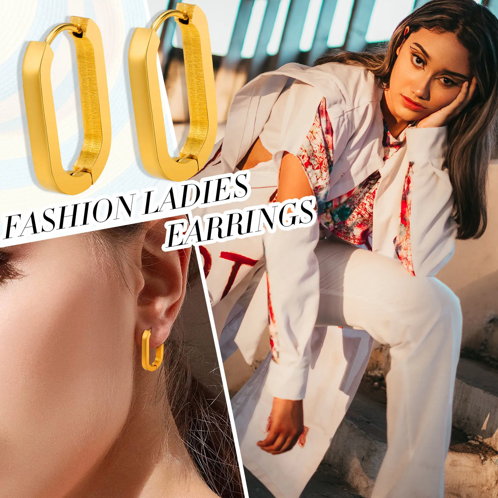 Trendy Stainless Steel Gold Color Geometric Square Hoop Earrings for Women, Minimalist Chic Metal Ear Clip Gifts Jewelry
Trendy Stainless Steel Gold Color Geometric Square Hoop Earrings for Women, Minimalist Chic Metal Ear Clip Gifts Jewelry