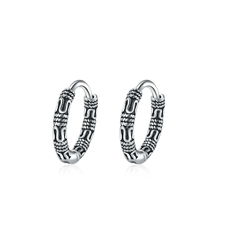 925 Sterling Silver Vintage Hoop Earrings for Women Round Carved Metal Earrings Korean Fashion Silver Jewelry
925 Sterling Silver Vintage Hoop Earrings for Women Round Carved Metal Earrings Korean Fashion Silver Jewelry