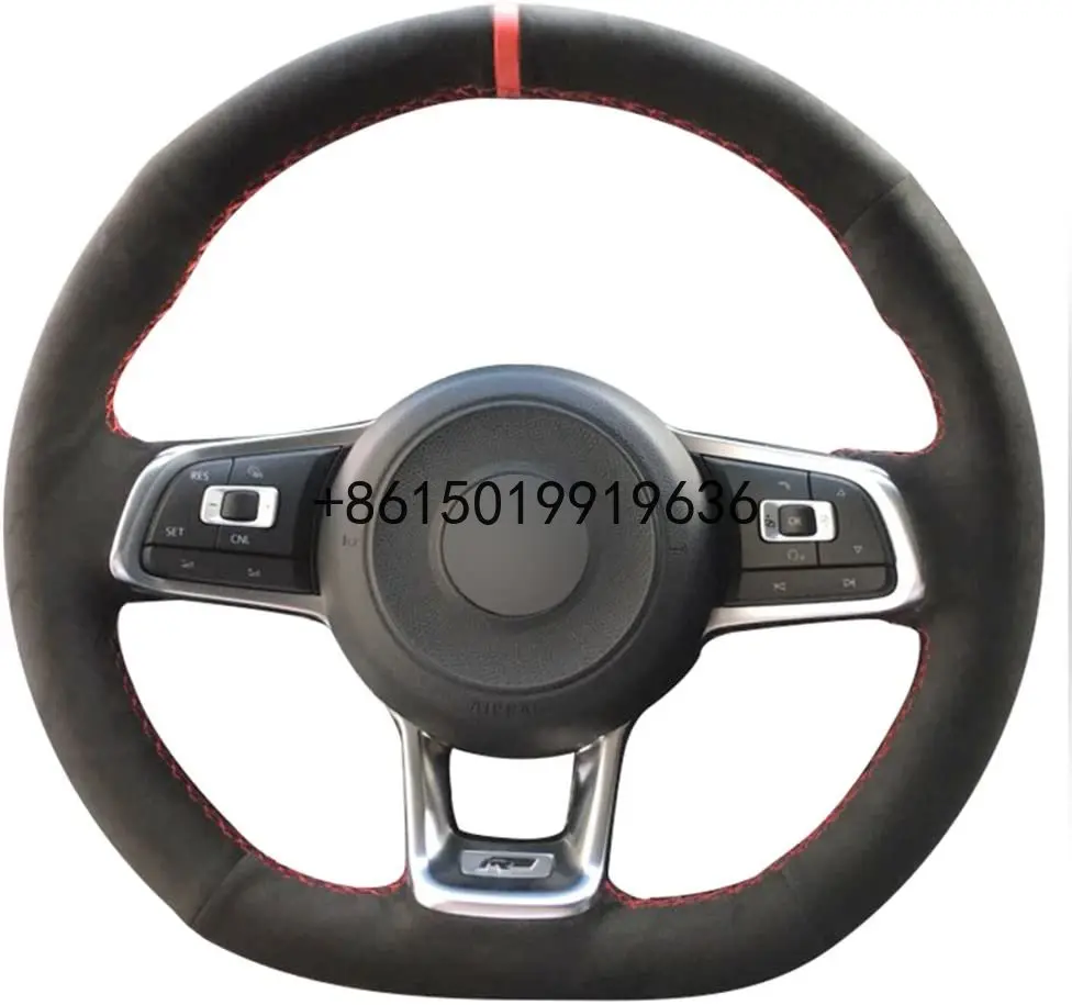 Black Leather Suede Steering Wheel Cover for 15-19 VOLKSWAGEN Jetta GLI Golf R Golf 7 MK7 Golf GTI Accessories
Black Leather Suede Steering Wheel Cover for 15-19 VOLKSWAGEN Jetta GLI Golf R Golf 7 MK7 Golf GTI Accessories