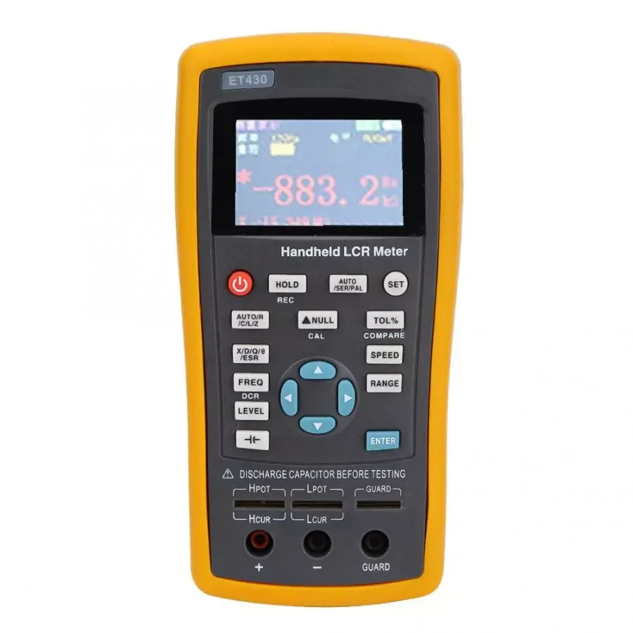 Handheld LCR Meter ET430 100KHz LCR-Digital Bridge Meter Capacitance Inductance Resistance Meter
Handheld LCR Meter ET430 100KHz LCR-Digital Bridge Meter Capacitance Inductance Resistance Meter