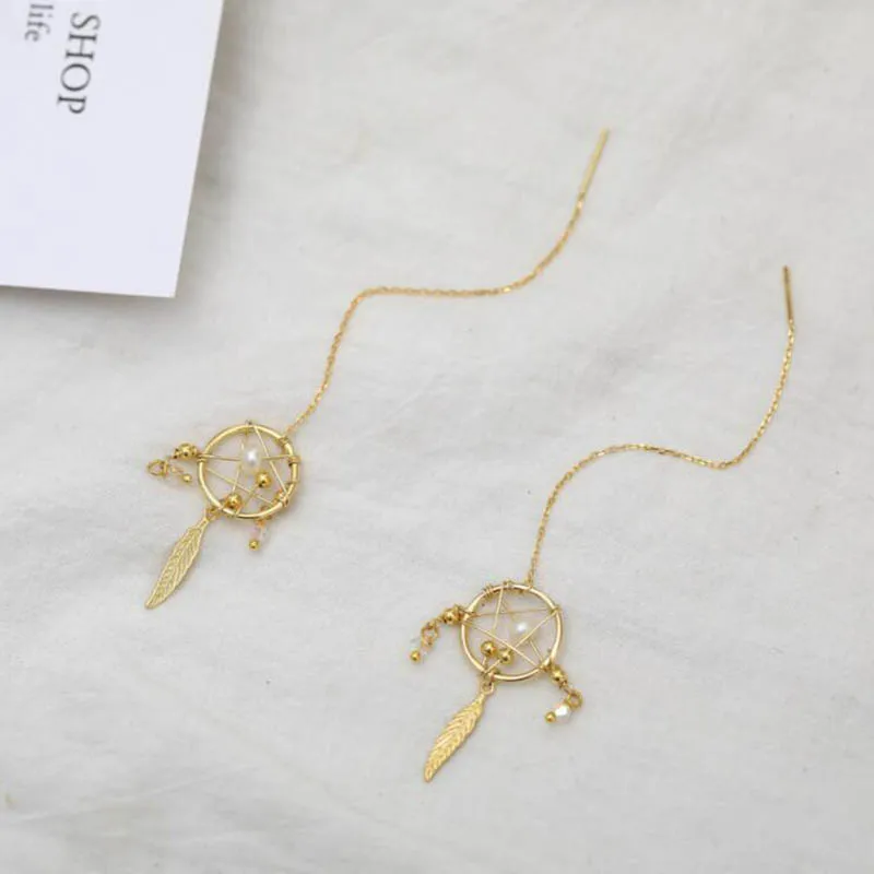 Hot Sale Fashion Dreamcatcher Hanging Leaf Drop Earrings For Women Statement Real 925 Sterling Silver Clip On Earring Party Gift
Hot Sale Fashion Dreamcatcher Hanging Leaf Drop Earrings For Women Statement Real 925 Sterling Silver Clip On Earring Party Gift
