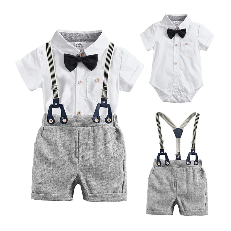 Комплект одежды для маленьких мальчиков летний детский костюм шорты + Детская