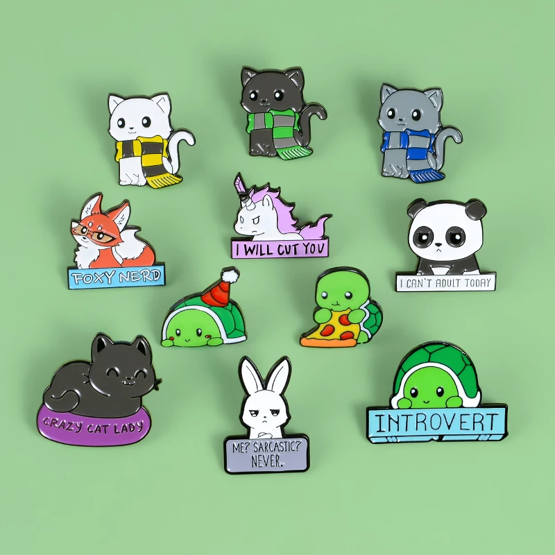 Cartoon Animal Enamel Pins Panda Cat Turtle Fox Rabbit Brooch Bag Clothes Badges
Cartoon Animal Enamel Pins Panda Cat Turtle Fox Rabbit Brooch Bag Clothes Badges